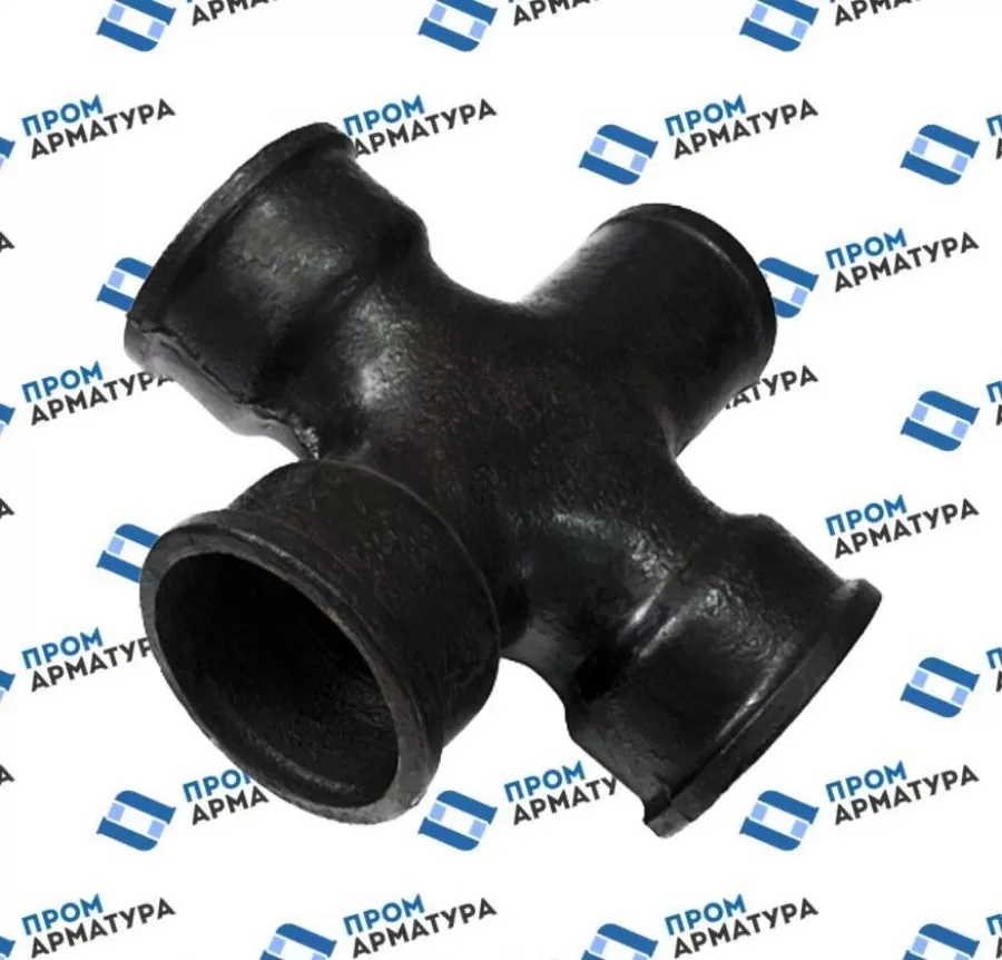 Крестовина чугунная канализационная ГОСТ 6942-98 Ду100 90гр