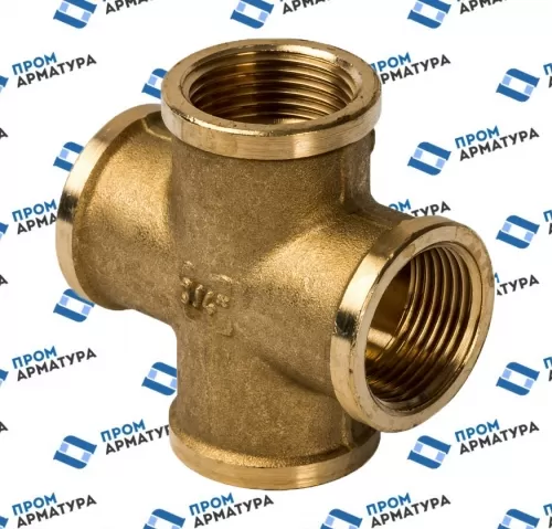 Крестовина латунная резьбовая Ду15