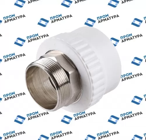Муфта PP-R комбинированная разъемная белая Дн 20х1/2″ НР для радиатора VALFEX 10159020