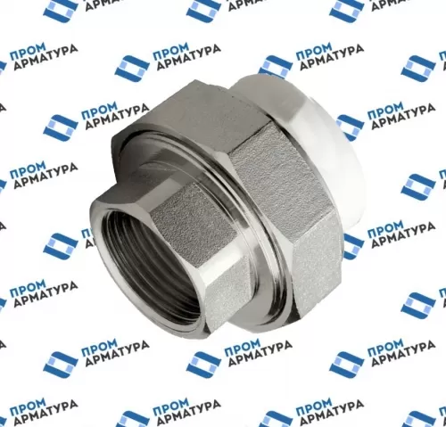 Муфта PP-R комбинированная разъемная белая Дн 20х1″ ВР VALFEX 10155125