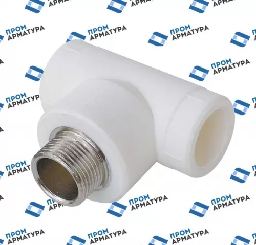 Тройник PP-R комбинированный белый Дн 20х1/2″ НР VALFEX 10128020