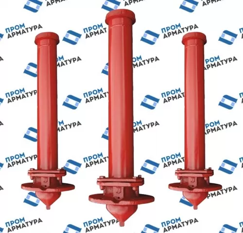 Гидрант пожарный сталь Ду 100 4000 мм Ру10 красный СпецСнаб