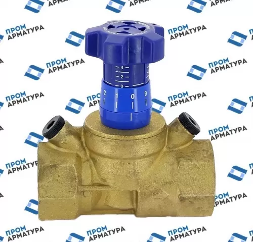 Клапан балансировочный ручной латунь 787R Ду15 Rp1/2″ Ру25 ВР Kvs=1.75м3/ч без ниппелей Cimberio CIM 787R 12
