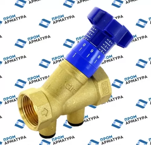 Клапан балансировочный ручной латунь 787ОТ/2R Ду15 Rp1/2″ Ру25 ВР Kvs=3.94м3/ч без ниппелей Cimberio CIM 787OT/2R 12