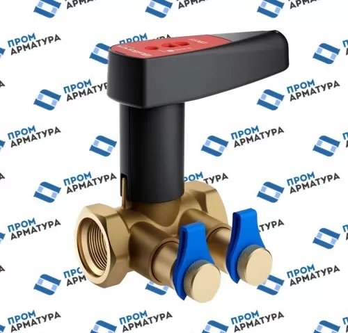 Клапан BROEN балансировочный ручной латунь V внутренняя резьба с измерительными ниппелями Ду15