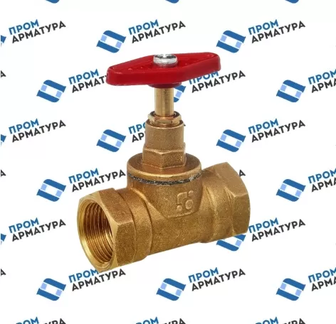 Клапан запорный (вентиль) латунный муфтовый 15Б1п Ду15 Ру16 (G 1/2)