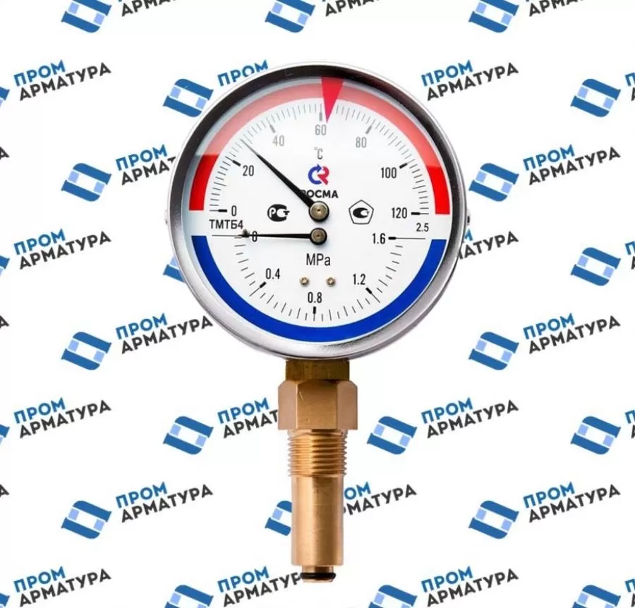 Термоманометр ТМТБ-3Р 0,6; 1,0; 1,6МПа +90/120/160 гр.